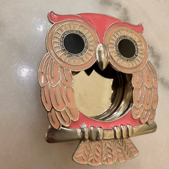 Bath & Body Works Scentportable Pink Owl Rhinestones Eyes Metal  Visor Clip - Picture 4 of 7